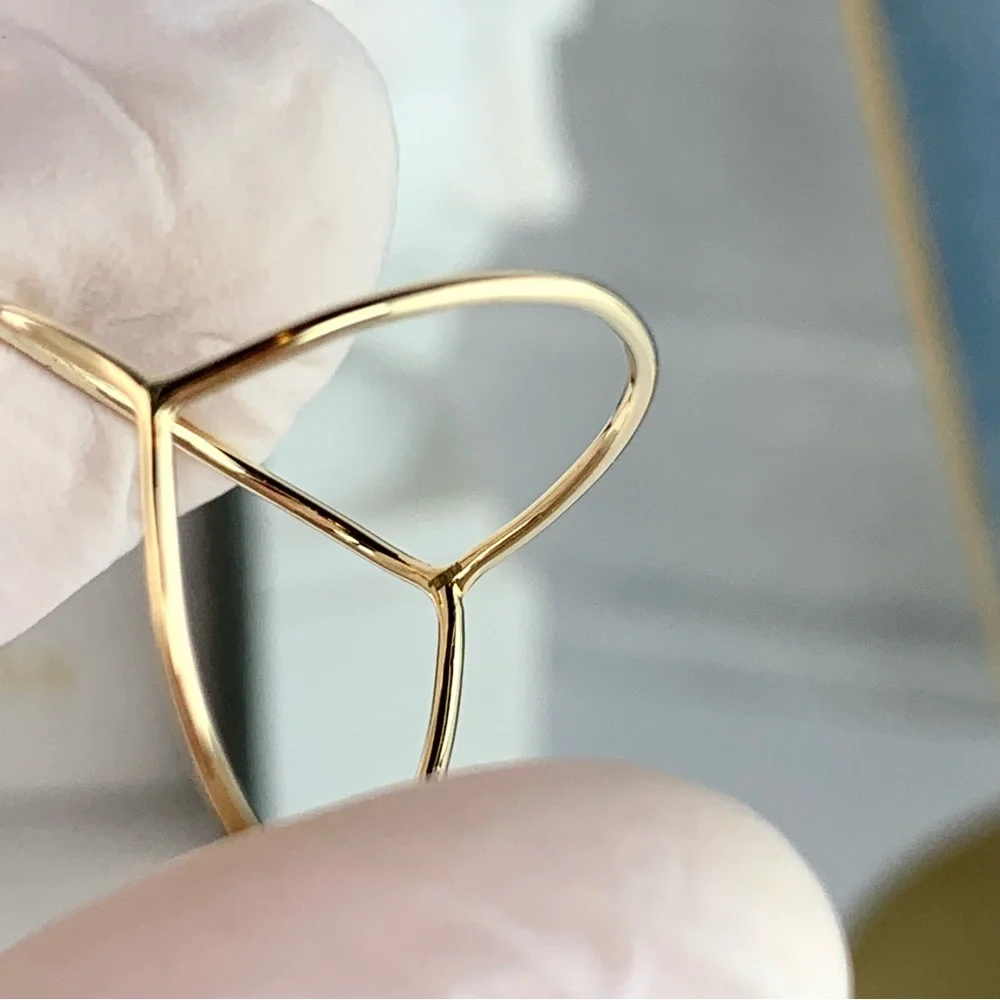 NEW! Bony Levy 14K Yellow Gold Open Circle Ring Size 6